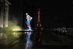 Rafael Nadal's Giant Projection In Paris