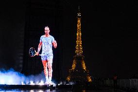 Rafael Nadal's Giant Projection In Paris