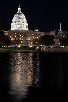 Night View Of The United States Capitol