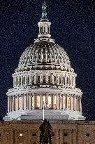 Night View Of The United States Capitol