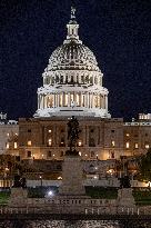 Night View Of The United States Capitol