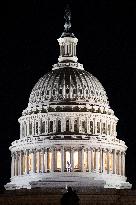 Night View Of The United States Capitol