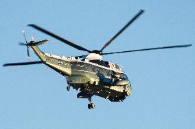 Marine One Helicopter Flying Over Washington DC