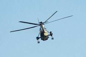 Marine One Helicopter Flying Over Washington DC