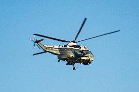 Marine One Helicopter Flying Over Washington DC