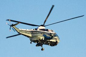 Marine One Helicopter Flying Over Washington DC