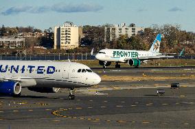 Frontier Airlines Airbus A320neo In LaGuardia Airport