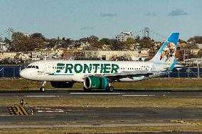 Frontier Airlines Airbus A320neo In LaGuardia Airport