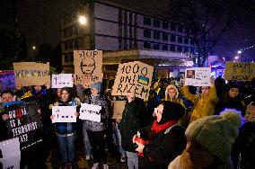 1.000th Day Of Russian Aggression On Ukraine Demonstration.