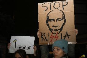 Protest On The 1000th Day Of The War In Ukraine In Warsaw