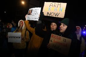 Protest On The 1000th Day Of The War In Ukraine In Warsaw