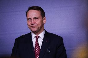 Polish Minister Of Foreign Affairs Radoslaw Sikorski At A Briefing In Warsaw