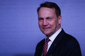 Polish Minister Of Foreign Affairs Radoslaw Sikorski At A Briefing In Warsaw