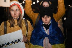 Protest On The 1000th Day Of The War In Ukraine In Warsaw