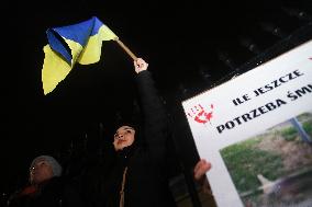 Protest On The 1000th Day Of The War In Ukraine In Warsaw