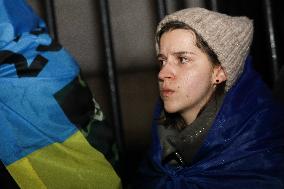 Protest On The 1000th Day Of The War In Ukraine In Warsaw