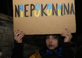 Protest On The 1000th Day Of The War In Ukraine In Warsaw