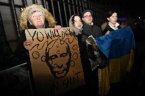 Protest On The 1000th Day Of The War In Ukraine In Warsaw