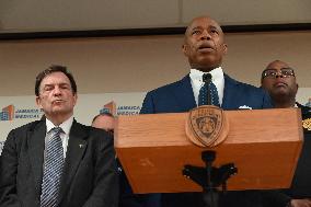 NYPD Press Conference Following NYPD Officer Shot In Jamaica Queens New York City