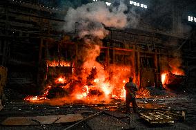 Open-hearth furnace shop at Zaporizhstal Steel Works