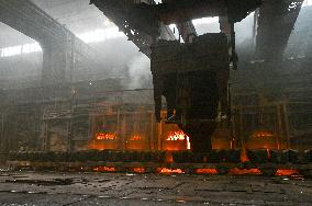 Open-hearth furnace shop at Zaporizhstal Steel Works