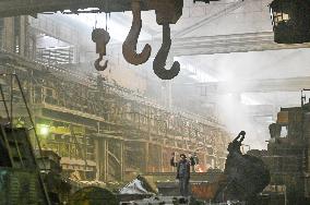 Open-hearth furnace shop at Zaporizhstal Steel Works