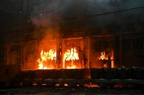 Open-hearth furnace shop at Zaporizhstal Steel Works