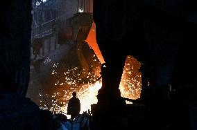 Open-hearth furnace shop at Zaporizhstal Steel Works