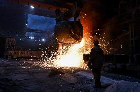 Open-hearth furnace shop at Zaporizhstal Steel Works