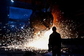 Open-hearth furnace shop at Zaporizhstal Steel Works