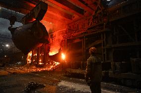 Open-hearth furnace shop at Zaporizhstal Steel Works