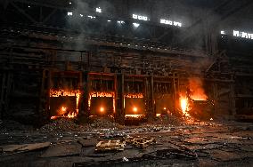 Open-hearth furnace shop at Zaporizhstal Steel Works