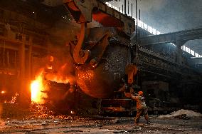 Open-hearth furnace shop at Zaporizhstal Steel Works