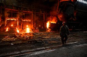 Open-hearth furnace shop at Zaporizhstal Steel Works