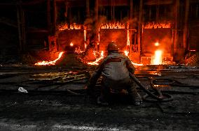 Open-hearth furnace shop at Zaporizhstal Steel Works