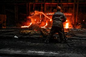 Open-hearth furnace shop at Zaporizhstal Steel Works