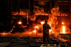 Open-hearth furnace shop at Zaporizhstal Steel Works