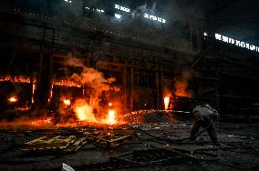 Open-hearth furnace shop at Zaporizhstal Steel Works