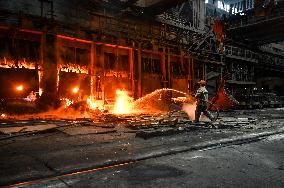 Open-hearth furnace shop at Zaporizhstal Steel Works