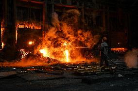 Open-hearth furnace shop at Zaporizhstal Steel Works