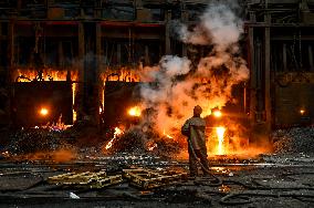 Open-hearth furnace shop at Zaporizhstal Steel Works