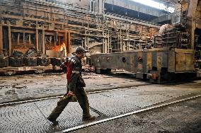 Open-hearth furnace shop at Zaporizhstal Steel Works