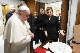 Pope Francis Receives Olena Zelenska - Vatican