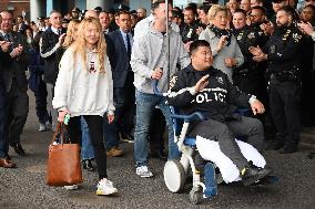 7-year NYPD Officer Rich Wong Released From Jamaica Hospital In Jamaica Queens New York