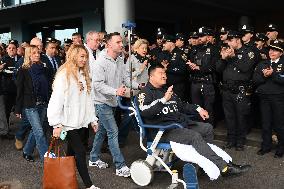 7-year NYPD Officer Rich Wong Released From Jamaica Hospital In Jamaica Queens New York