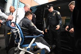 7-year NYPD Officer Rich Wong Released From Jamaica Hospital In Jamaica Queens New York