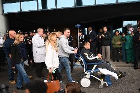 7-year NYPD Officer Rich Wong Released From Jamaica Hospital In Jamaica Queens New York