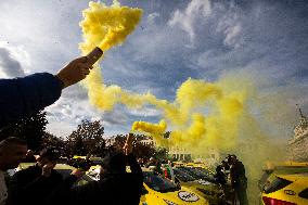 Protests Of Taxi Drivers In Sofia.