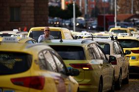 Taxi Drivers Protest In Sofia, Bulgaria