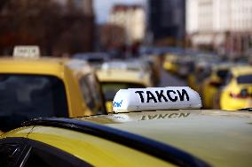 Taxi Drivers Protest In Sofia, Bulgaria